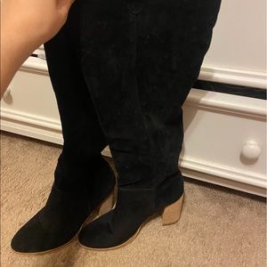Super cute, Black knee high boots only worn ONCE for a few hours!